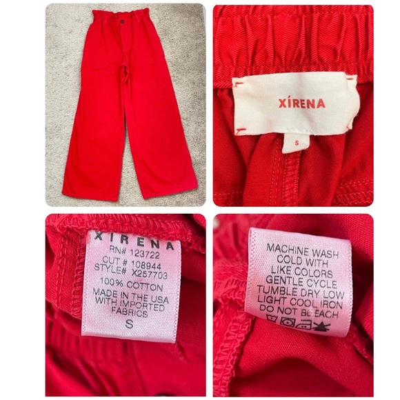Xirena 2022 Cormick High Rise Paperbag Waist Wide Leg Pant in Red Pepper Size S - Picture 11 of 16